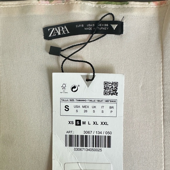 ZARA corset top yellow with floral print. Size S - Picture 5 of 5